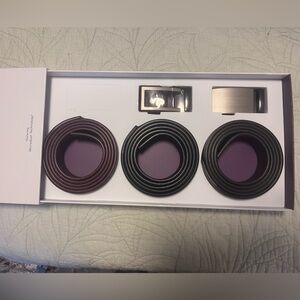 Anson Belt & Buckle in Brown and Black with Gunmetal Buckles